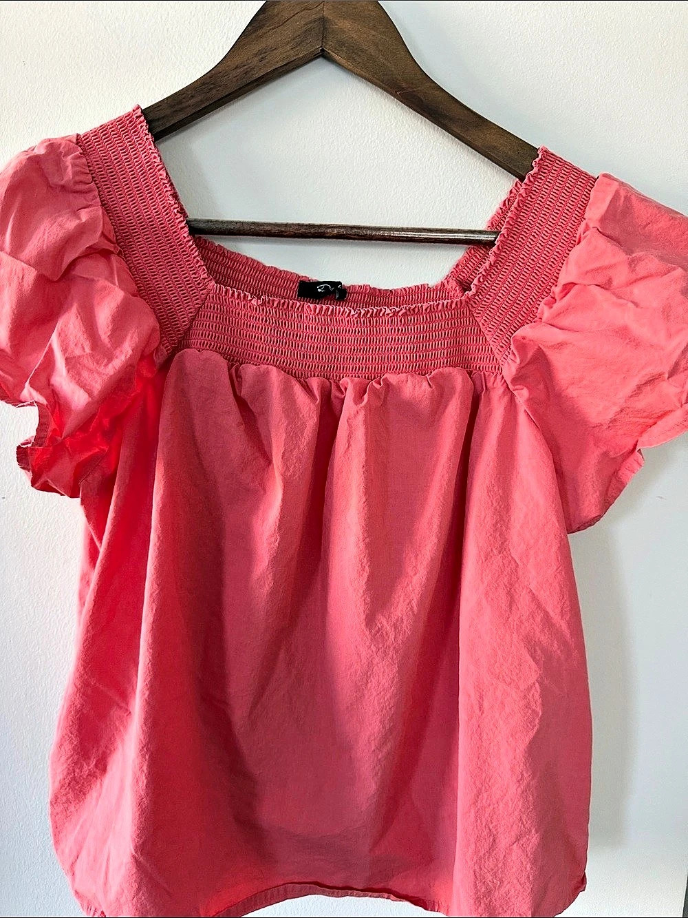 Rails Puff Sleeve Blouse in Coral Pink Small